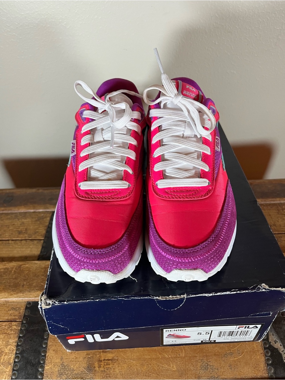 FILA Women's Hot Pink and Purple Retro Runner Sneakers